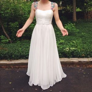 Sherri Hill Ivory Prom Dress - Size 0 and Hemmed